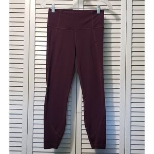 Athleta Capri Leggings Women's Small Burgundy Light Compression Yoga Pants